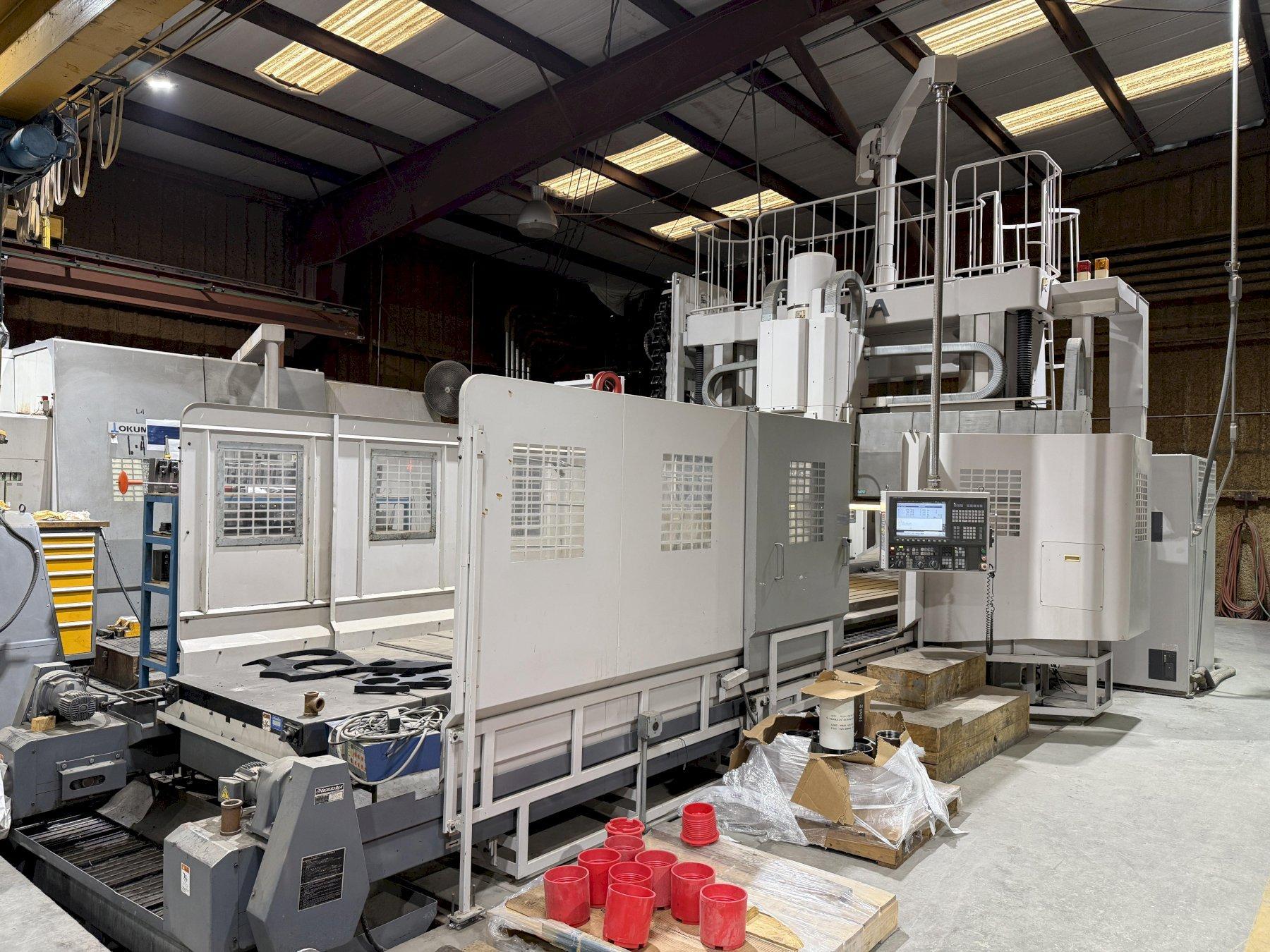 OKUMA MCV-AII, 60" X 160" TABLE, 157" X, 78" Y, 50 TAPER, 4000 RPM, 72 ATC, 59" SPINDLE TO TABLE