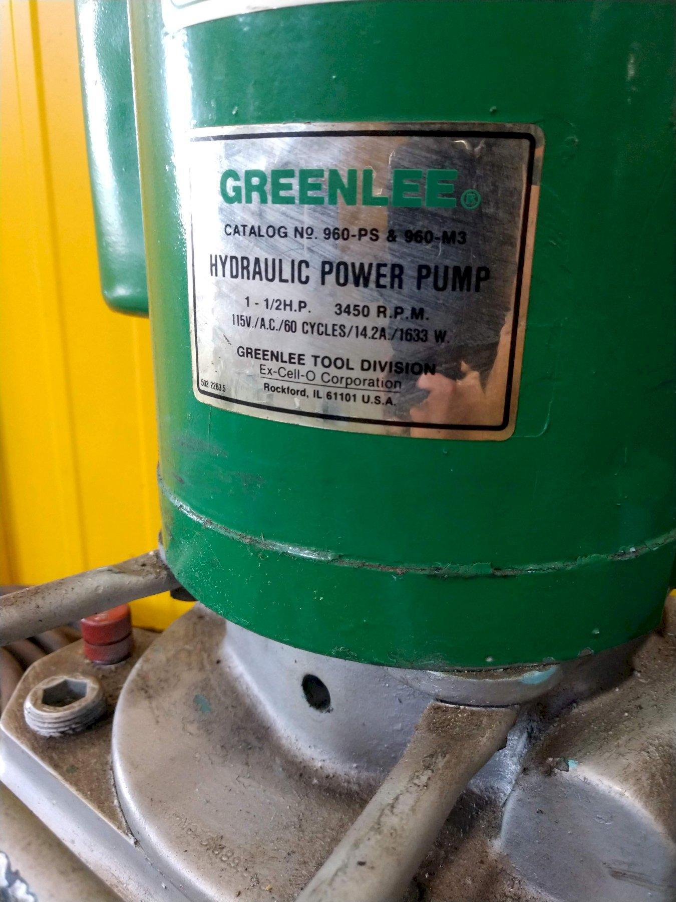 For Sale 2" GREENLEE ELECTRIC PUMP 960 HYDRAULIC CONDUIT PIPE BENDER