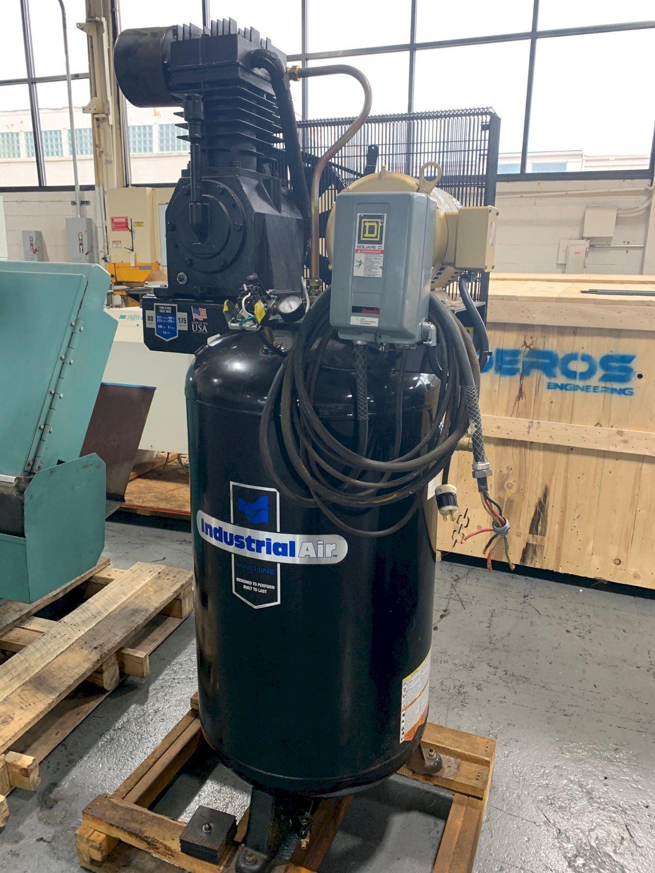 For Sale USED INDUSTRIAL AIR TANK MOUNTED AIR COMPRESSOR, MODEL