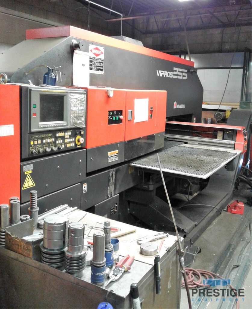 For Sale 22 Ton Amada Vipros 255, Fanuc 18P CNC, 50" x 50",31 Sta.,(3) AI, Brush Table, MP1212