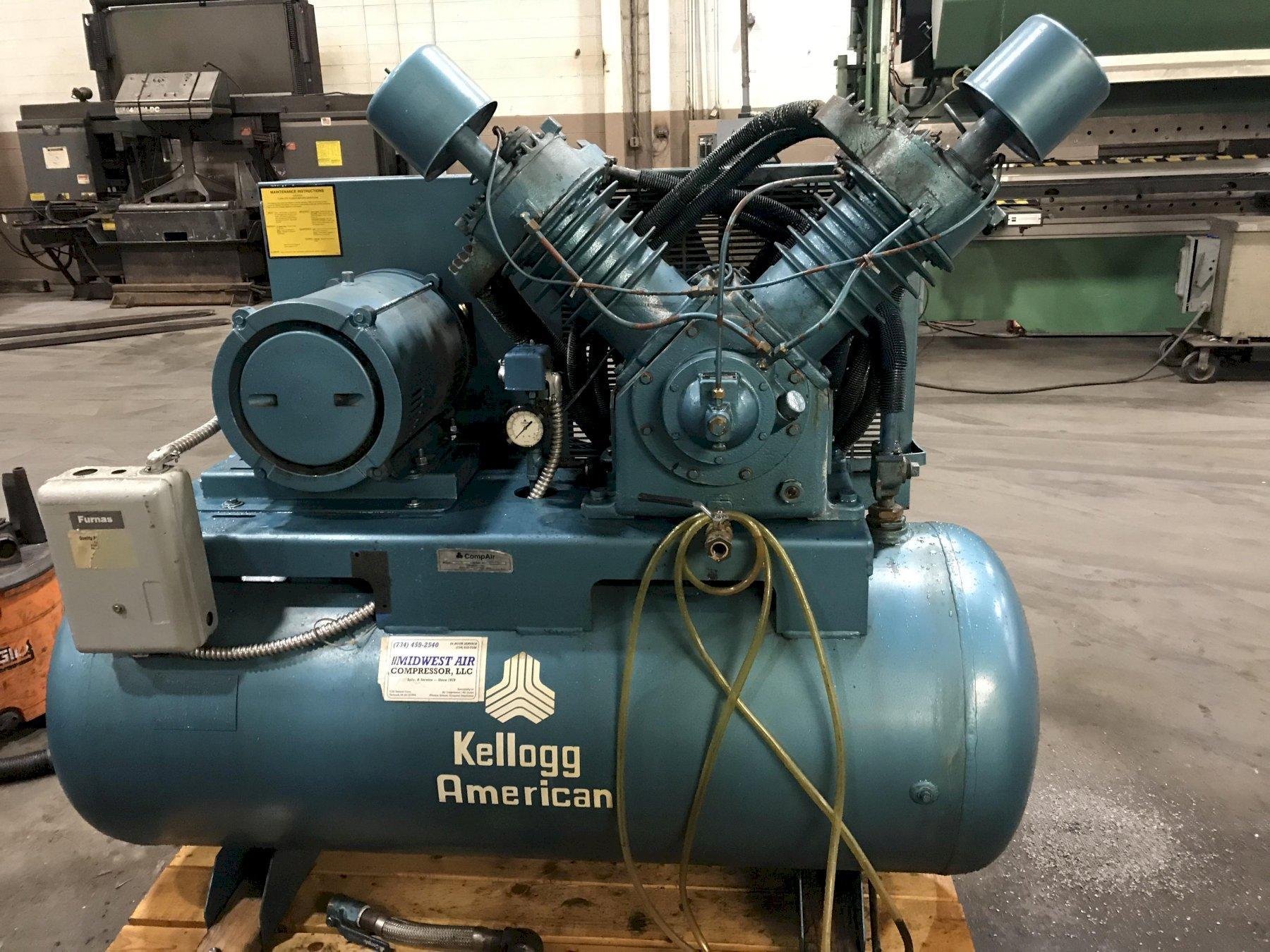 For Sale USED KELLOGG AMERICAN / COMPAIR 2 STAGE TANK MOUNTED AIR