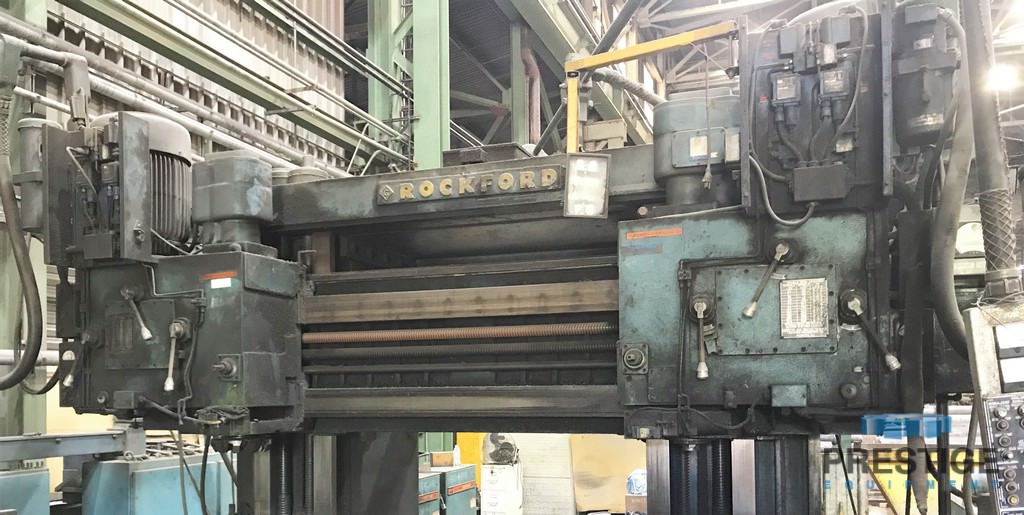 For Sale Rockford Planer Mill, 48" x 144" Table, (4) 50 HP Heads, X