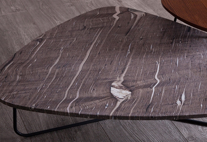 mesa de centro triángulo