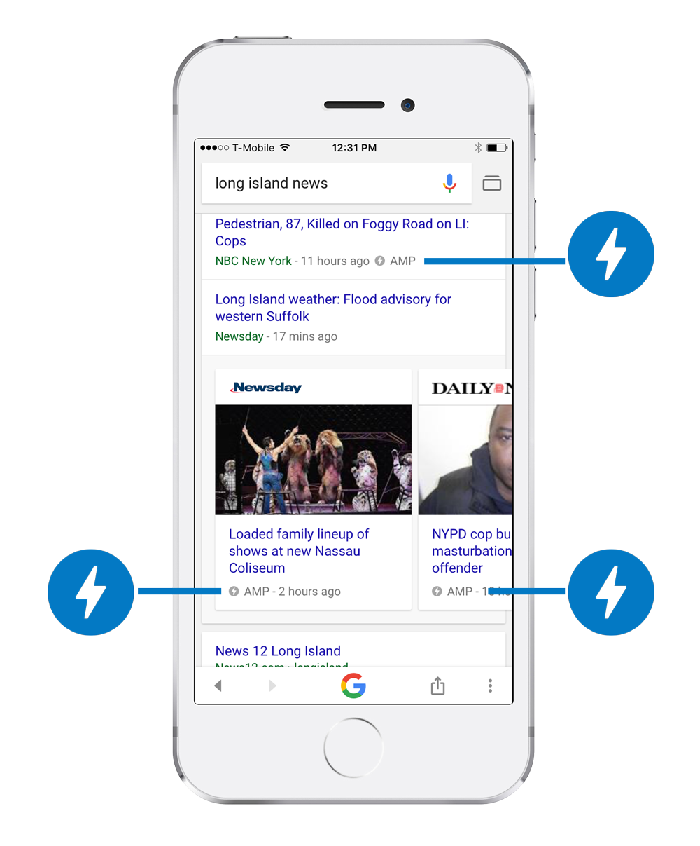 AMP Search Results Example of Long Island News Search