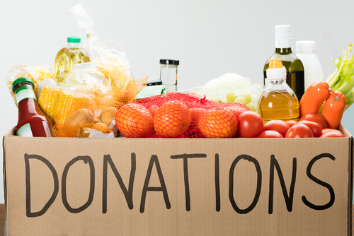 food drive donations concept