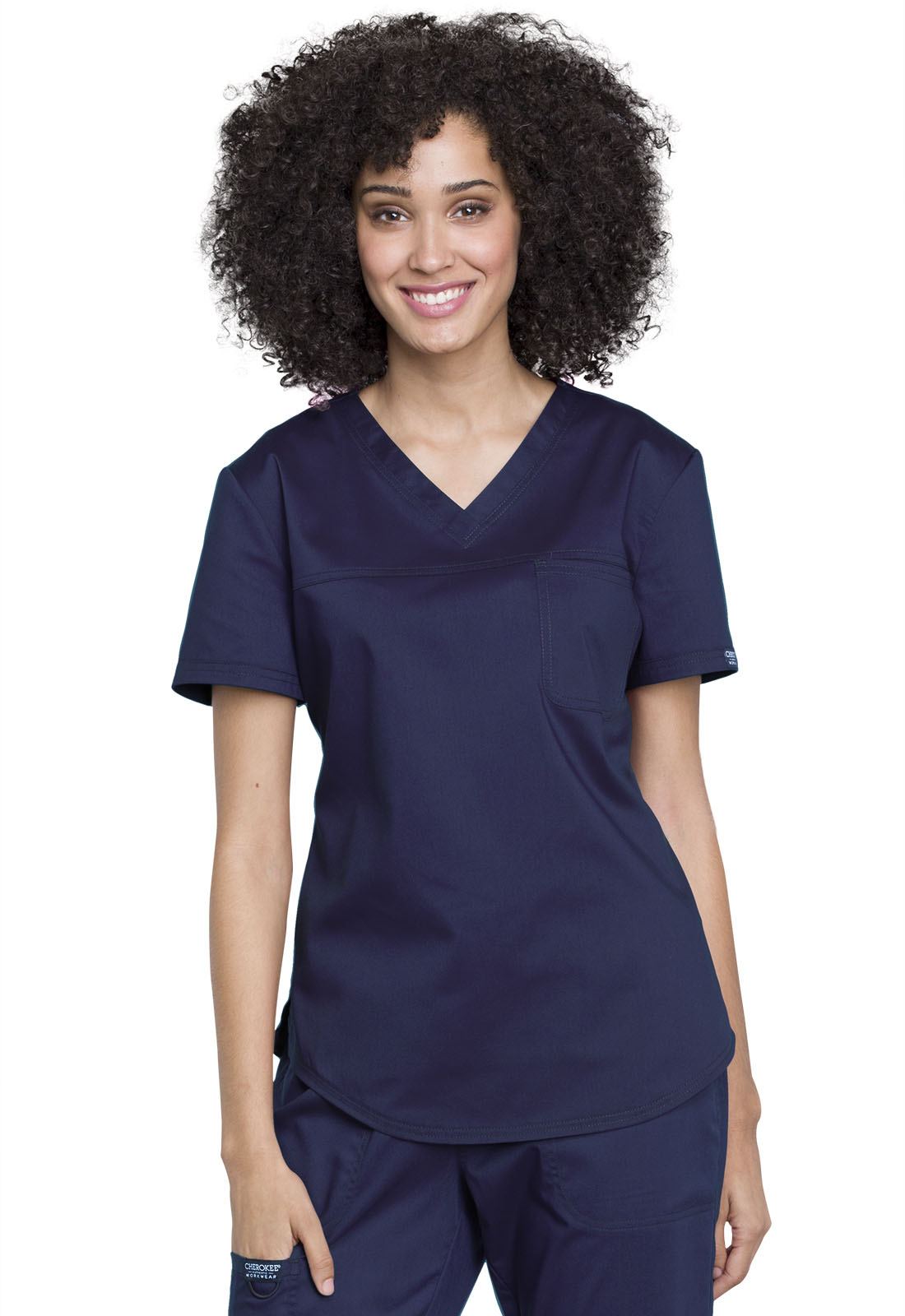 Cherokee WorkWear Revolution Ladies' V-Neck Tuck-In Top