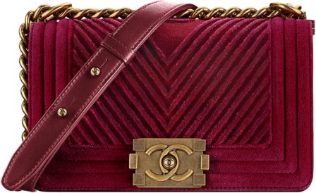 pink velvet chanel suitcase