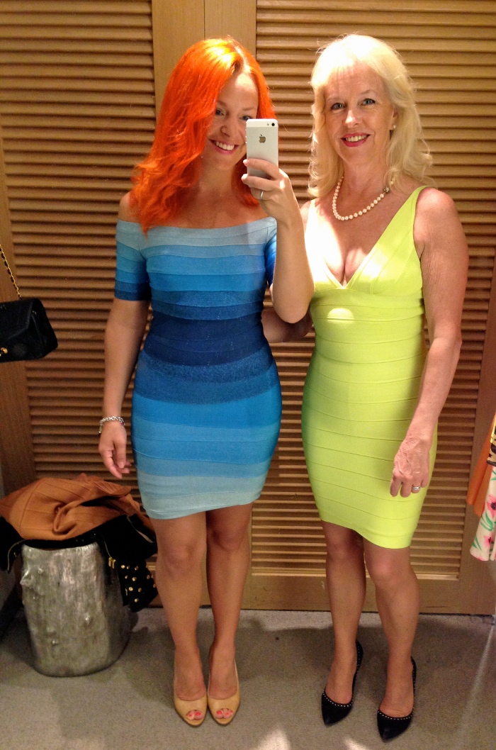 herve leger blue ombre bandage dress