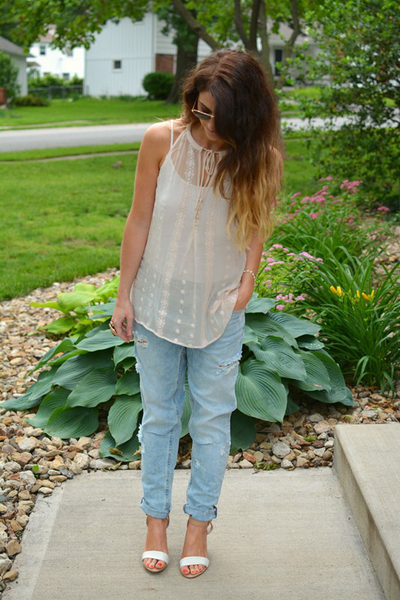 Zoa Silk Tank., zoa ltd, h&m, boyfriend jeans, silk, tank tops, color block, zara, destroyed denim, 