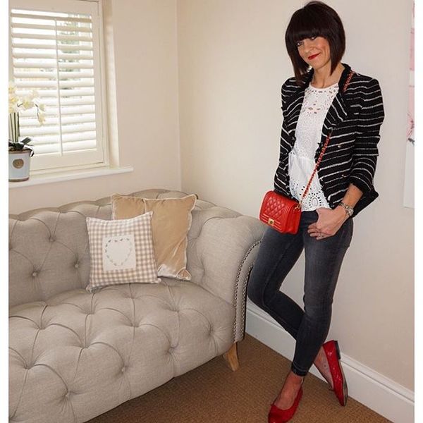 Monochrome, Broderie & Stripes, boucle, broderie, denim, ballet pumps, quilting, stripes, monochrome