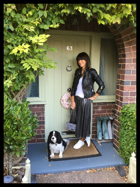 Metallics & Leather, leather, midi skirt, metallics, trainers, biker jacket, fall, autumn