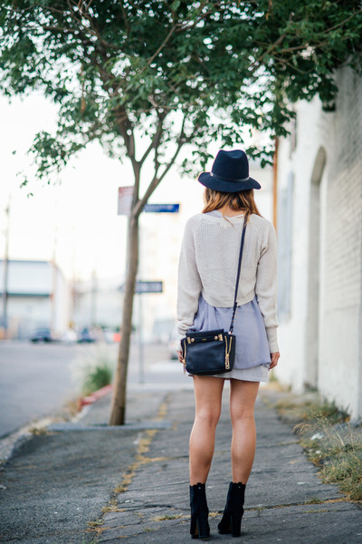 Little black bag, rag&bone, brimhat, nastygal, croppedknit, layereddress, asos, botkier, sabi, coach, booties