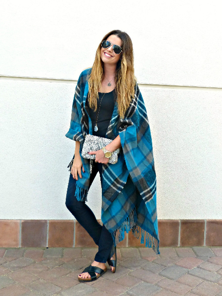 Plaid Scarf Wrap, plaid, scarf, denim, snake print, fall