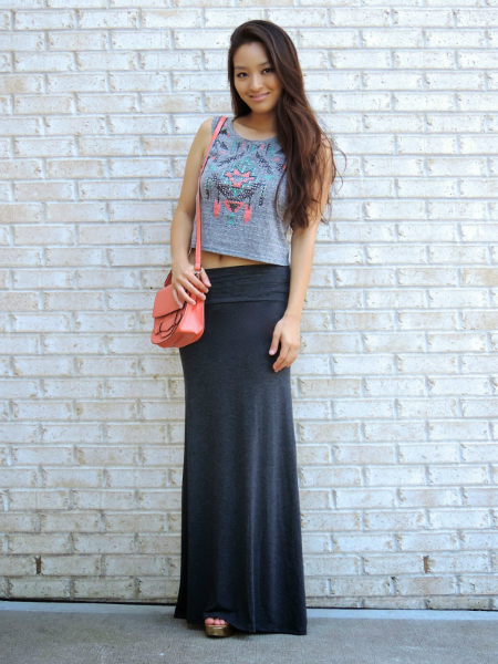 The Gray Maxi Dress, maxi skirt, gray skirt