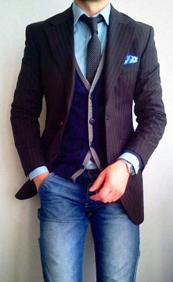 Blue Stripes, menswear, casual