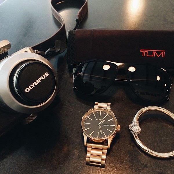 Weekend photo essentials, watch, sunglasses, bracelet, photography