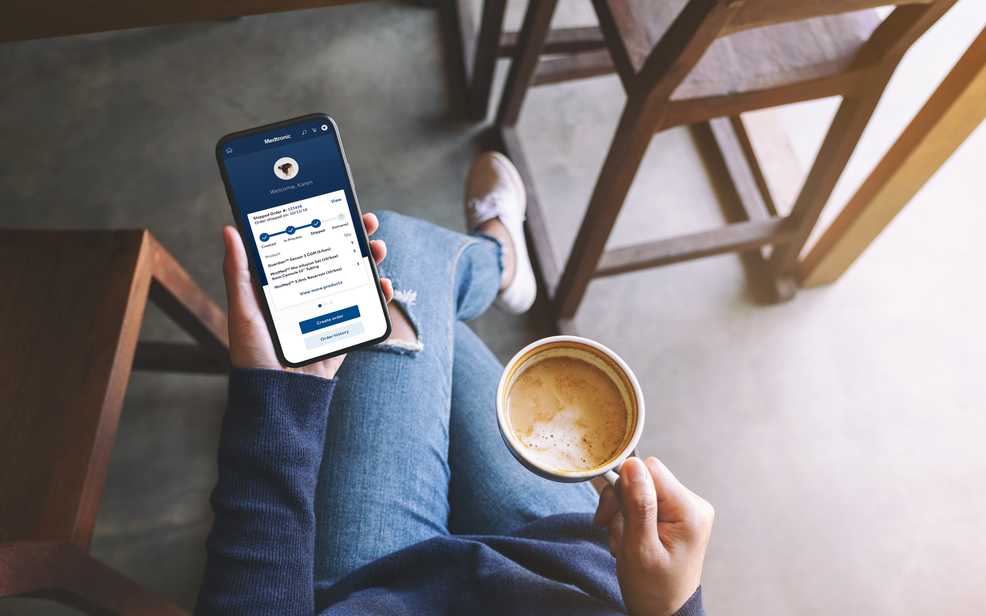 customer looking new diabetes.shop experience on their mobile phone