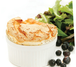 Blueberry and Goat Cheese Souffles