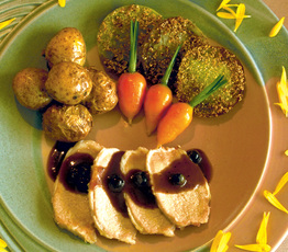 Roast  Loin of Pork with Blueberry and Juniper Sauce