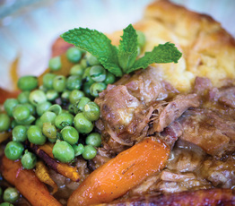 Minted Garden Peas and Roasted Carrots