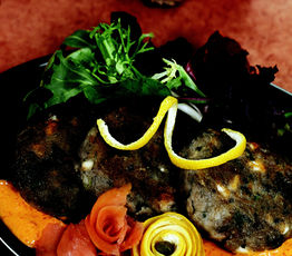 Smoked Salmon, Potato and Portobello Mushroom Cakes