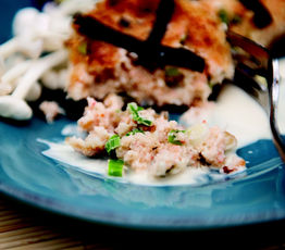 Nori-Wrapped Crab Cakes with Lemongrass Cream