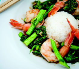 Shrimp and Rapini Stir-Fry