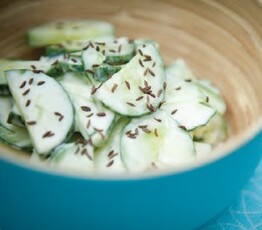 Cucumbers and Yogurt Topping