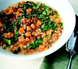 Soup with Lentils, Fresh Herbs and Kale