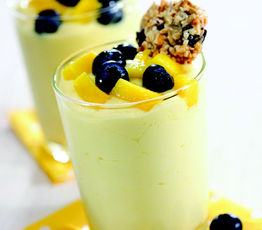 Mango Fool with Blueberries