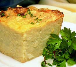 Roasted Garlic, Stilton and Potato Pave