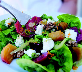 Roasted Beet, Walnut and Goat Cheese Salad