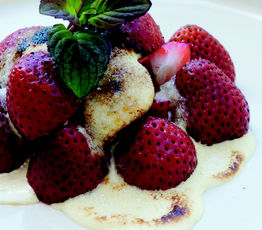 Field Strawberries with Ice Wine Sabayon