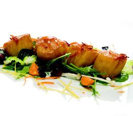 Molasses and Soy-Glazed Sea Scallops