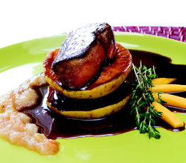 Foie Gras and Candied-Apple Stack