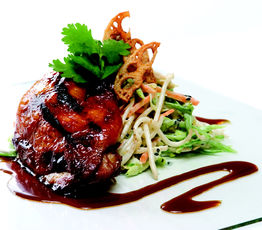 Fire-Roased Chicken with Tamarind-Molasses Glaze and Asian Coleslaw