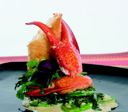 Poached Lobster Claw, Fiddleheard and White Truffle Flash, Chevre and Apricot Twix