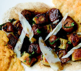 Grana Padano and Ricotta Gnocchi with Roasted Chestnut, Sage and Truffle-Scented Brown Butter, Grana Crisp