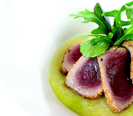Sesame-Crusted Tuna with Spicy Green Celery Jus