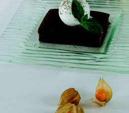 Gingerbread Cake with Green Tea Ice Cream