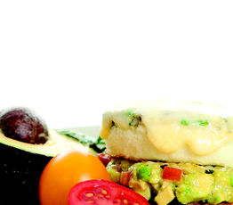 Cheese and Guacamole Breakfast Sandwhich
