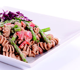 Vegetable, Balsamic, and Goat Cheese Pasta Salad