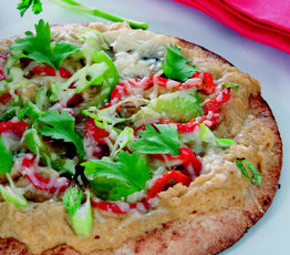 Hummus & Vegetable Pita Pizza