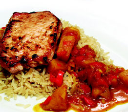 Pork with Curried Pineapple Chutney