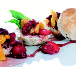 Strawberry and Apricot Empress Scones