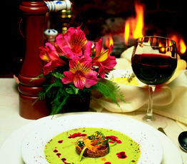 Curried Potato Soup with Salmon and Red-or Oak-Leaf Lettuce
