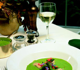 Spring Asparagus Soup with Malpeque Oysters