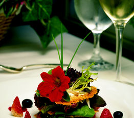 Wild New Brunswick Strawberry Salad with Blueberry Dressing