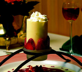 White Chocolate Towers with Strawberry Bavarois