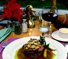 Roast Loin of Lamb with Grilled Pears and Cinnamon Sauce